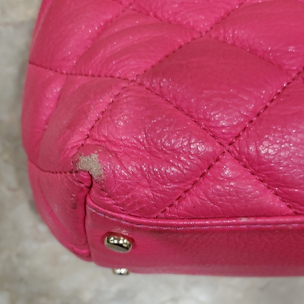 Kate Spade Emerson  Pink Quilted Barbiecore Shoulder Bag with Gold Chain - Picture 10 of 16